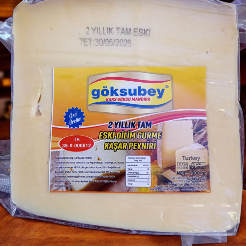 GÖKSUBEY GURME  TAM ESKİ KAŞAR PEYNİRİ  1 KG İKİ YILLIK