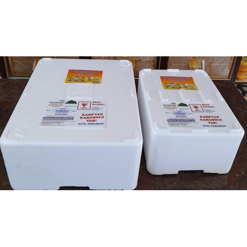 SOĞUK ZİNCİR KÖPÜK KUTU +1 adet buz aküsü 10kg Ağırlık için 145 tl